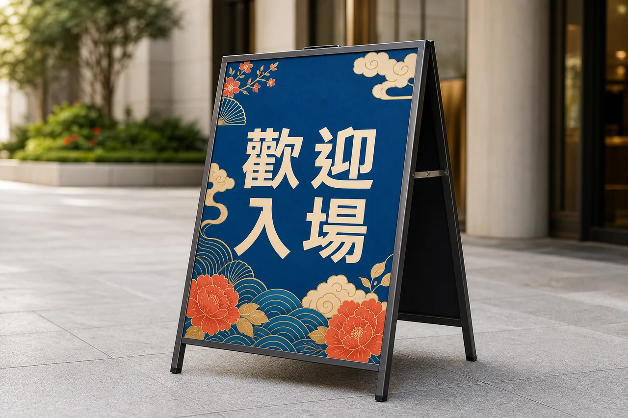 A 字展示牌 成品示意