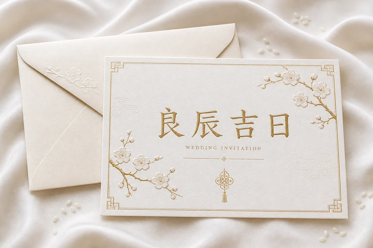 金箔婚禮喜帖 成品示意