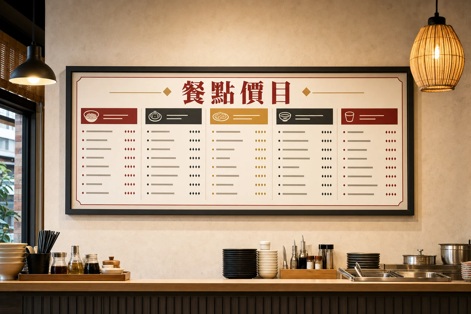 牆面餐點價目表 成品示意