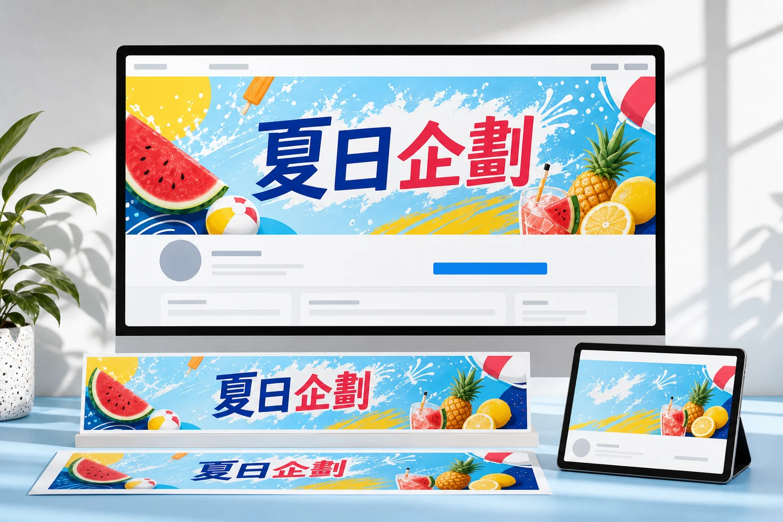 Facebook 夏日企劃封面 成品示意