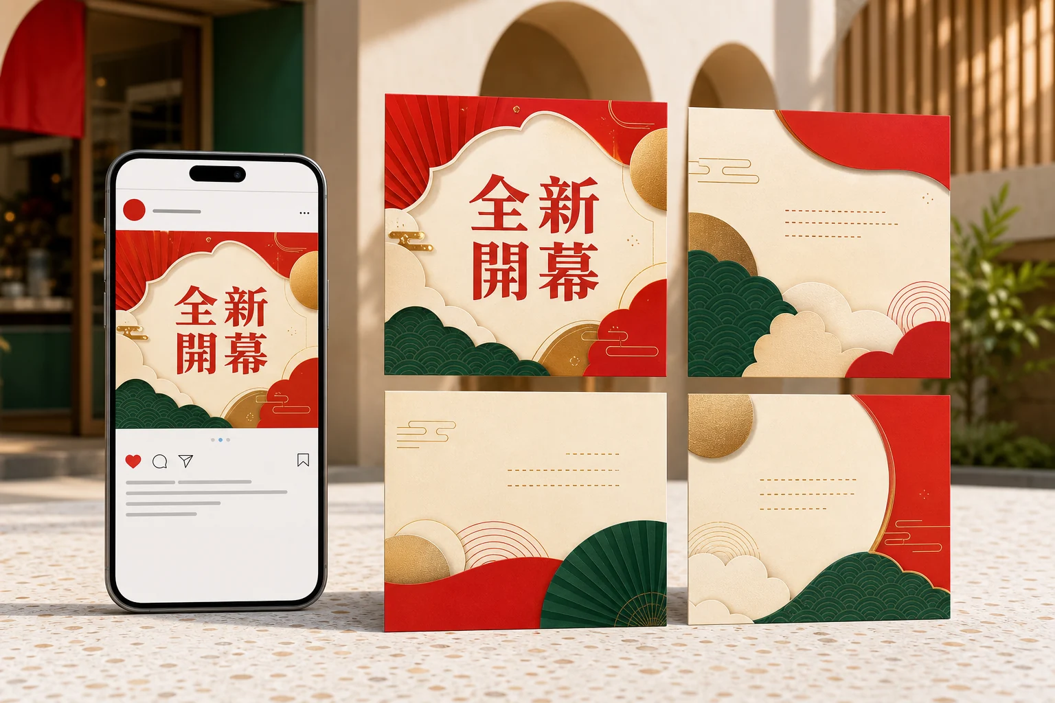 全新開幕公告組圖 成品示意